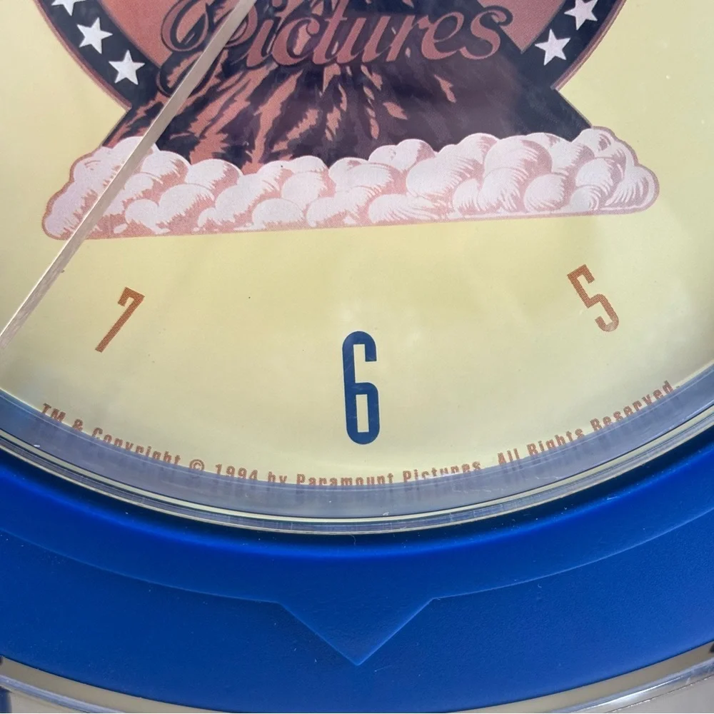 Vtg Paramount Pictures Wall Clock 1994 Blue Yellow‎ Plastic Works